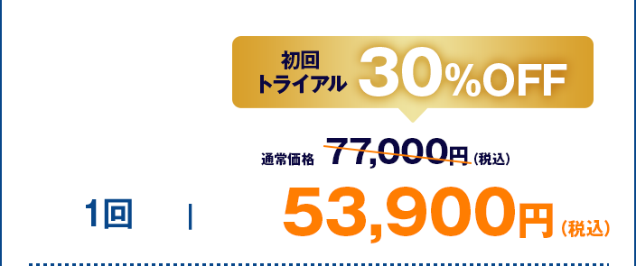 【初回トライアル30%OFF 1回】通常価格77,000円（税込）→53,900円（税込）