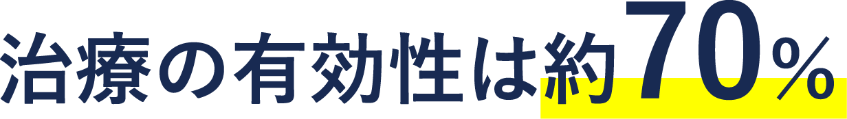 治療の有効性は約70％