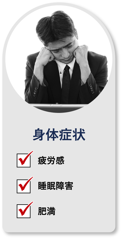 身体症状 疲労感 睡眠障害 肥満